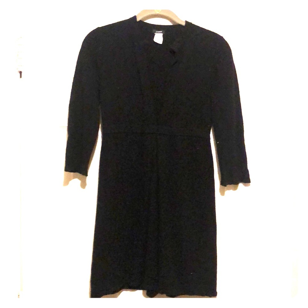 J CREW Deep V Neck Black Dress